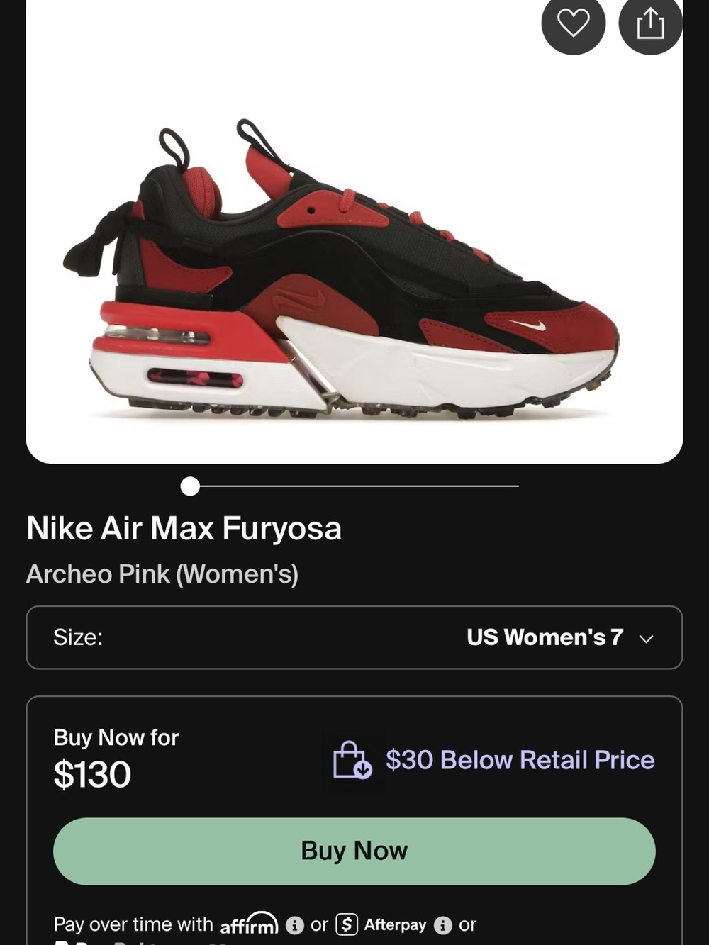 Nike Women's Black and Red Low-Top Sneakers - Picture 5 of 5